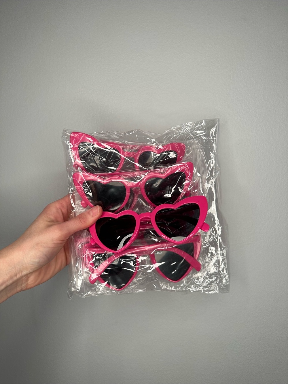 Pink Heart-Shaped Sunglasses - Pack of Six